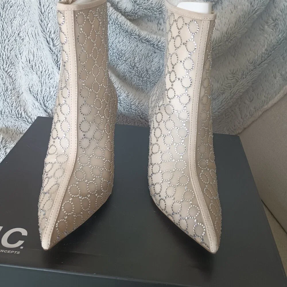 INC International Concepts Darissa Mesh Dress Bootie Nude 7 M MSRP $129 - Picture 5 of 10